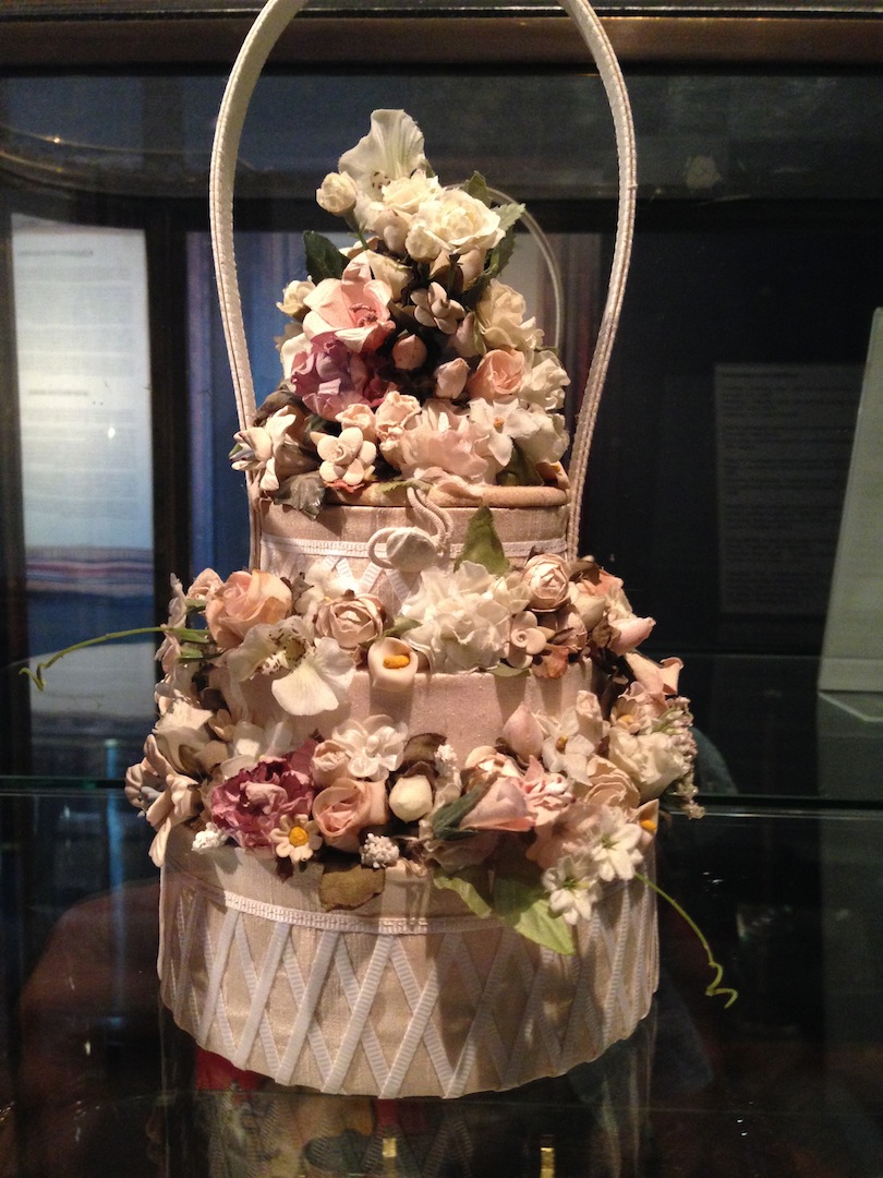 Wedding cake Handbag silk with silk flowrs Joy Liotta Horvath 1999
