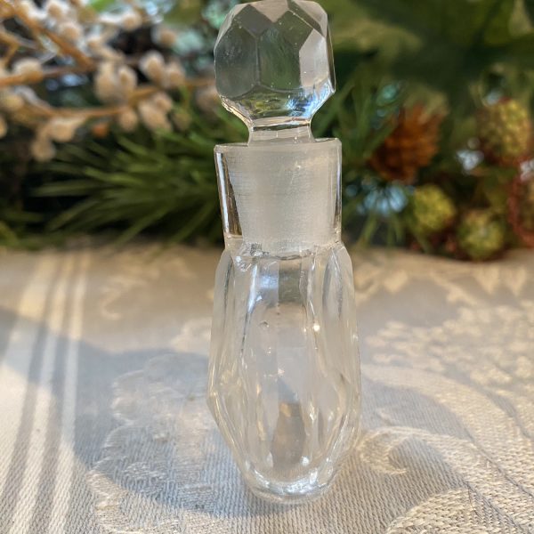 Side View Small Cut Glass Perfume Bottle